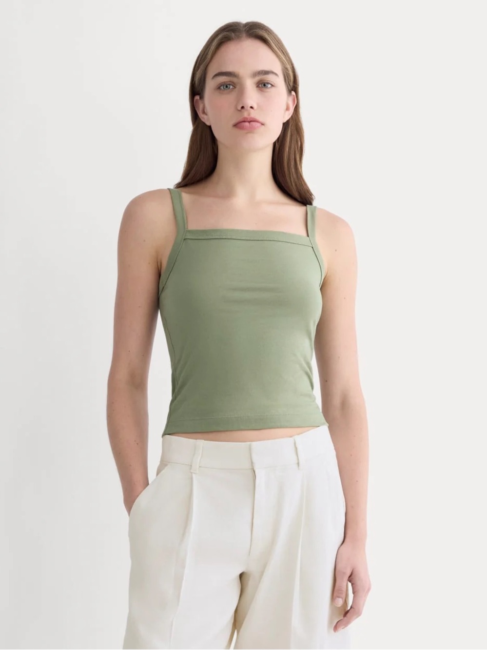 Everlane Olive Square-Neck Tank